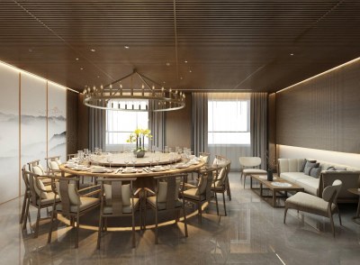 新中式酒店包房3D模型下载